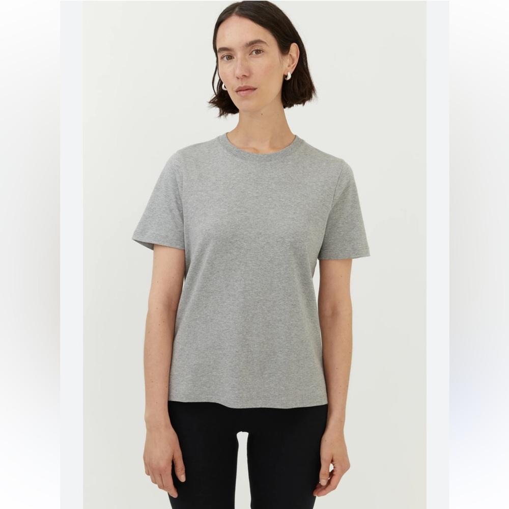 Adriano Goldschmied AG Grey Slub Crewneck Cotton Blend Tee Size Medium